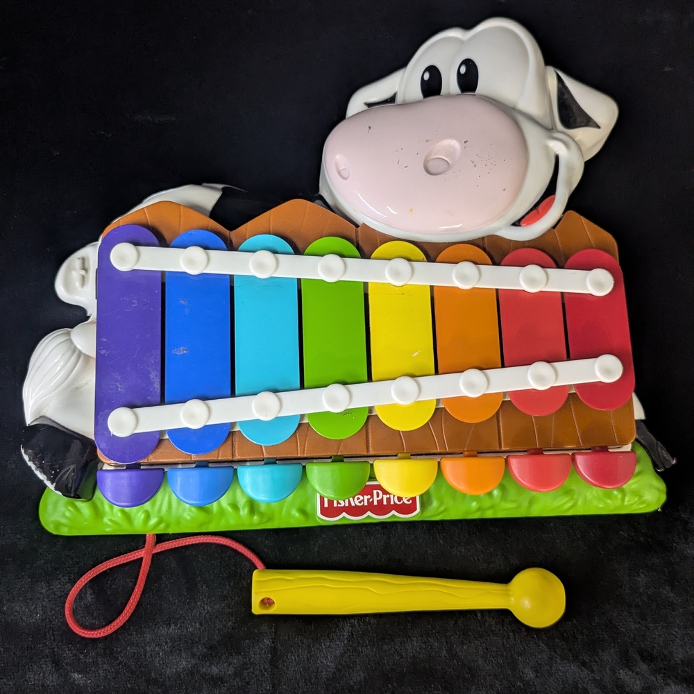 Vintage Fisher Price Xylophone w/ Cow 2006 Fun Musical Kids Toy VTG Y2K